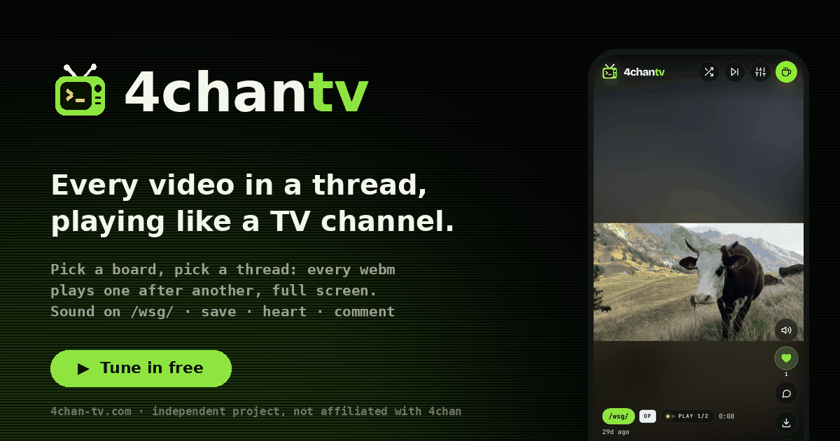 I built 4chan TV, a free web app